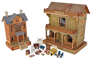 Two Dollhouses and Group of Assorted Accessories