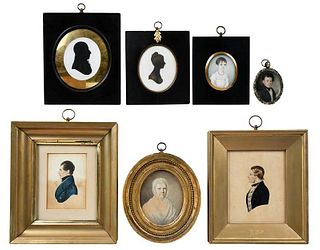 Seven Silhouette and Portrait Miniatures