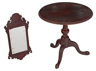 Miniature Tea Table and Chippendale Style Mirror