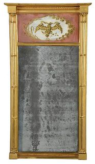Federal Gilt Wood Eglomise Mirror with Eagle