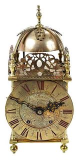 William and Mary Style Brass Lantern Clock