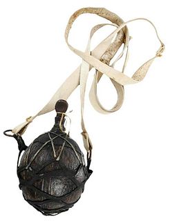 Coconut Flask With Leather Strap