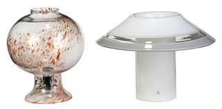 Two Modern Glass Table Lamps