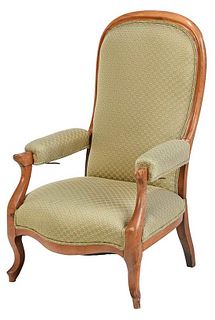 Unusual Classical Reclining Upholstered Armchair
