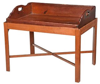Georgian Pine Butler's Tray on Later Stand