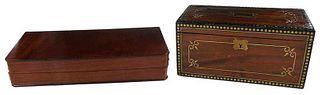 Regency Brass Inlaid Tea Caddy, Campaign Table