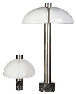 Modern Chrome Floor Lamp and Table Lamp