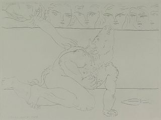 Picasso "Minotaure Mourant" Etching from "Suite V