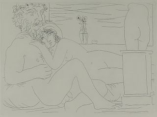 Picasso "Sculptor at Rest with his Model" Etching