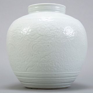 Chinese 18th c.  Porcelain Blanc de Chine Jar