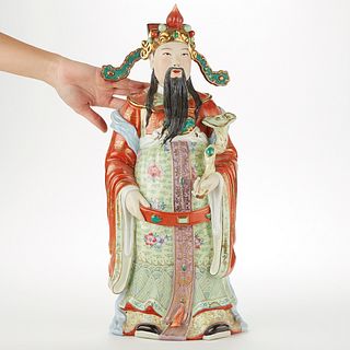 Chinese Republic Period Porcelain Figure w/ Ruyi
