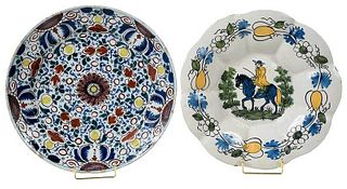 Two Polychrome Delft Dishes
