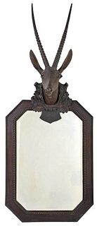 Black Forest Deer Figural Carved Mirror