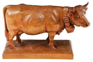 Black Forest Carved Cow