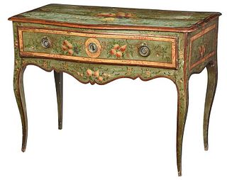 Venetian Baroque Paint Decorated Gilt Wood Table