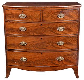 George III Figured Mahogany Bow Front Chest