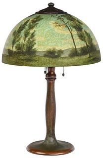 Signed Handel Reverse Painted Table Lamp
