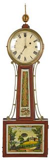 Federal Eglomise Willard's Patent Banjo Clock 