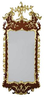 Fine Chippendale Mahogany and Parcel Gilt Mirror