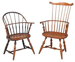 Two Period American Windsor Armchairs