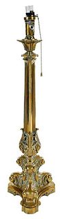 Brass Converted Candelabra Lamp