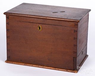 Pennsylvania poplar lock box, 19th c.
