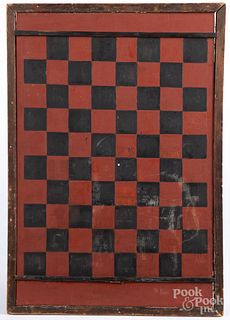 Painted pine gameboard, ca. 1900