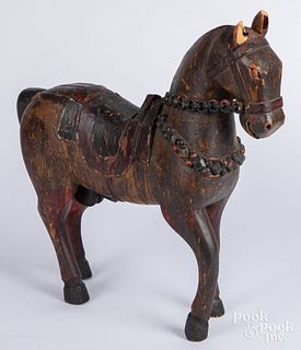 Carved and painted horse