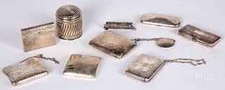 Sterling silver and plated dresser accessories