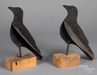 Pair of iron Dewey crow decoys