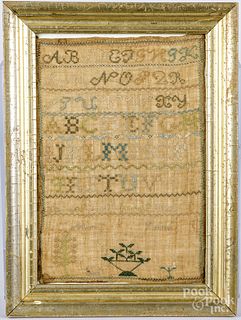Two silk on linen samplers, 19th c.