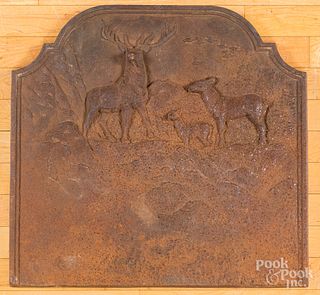 Cast iron stove plate, with stag