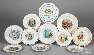 Eleven Staffordshire ABC plates, 19th c.