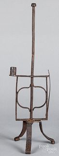 Wrought iron candleholder, 19th c.
