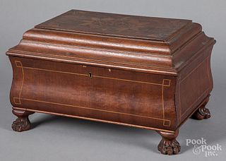 English inlaid mahogany dressing chest.