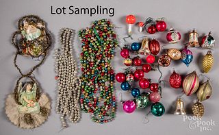 Group of antique and vintage Christmas ornaments