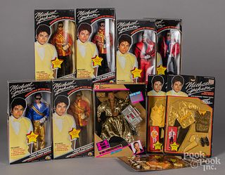 Six 1984 Michael Jackson dolls, in original boxes