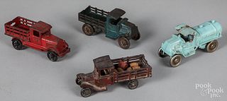 Four cast iron vehicles