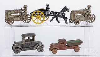 Group of small cast iron vehicles