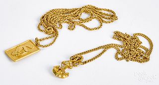Two high grade gold necklaces