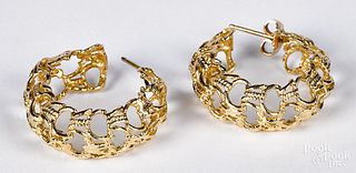 Pair of 14K gold earrings, 5.1 dwt.