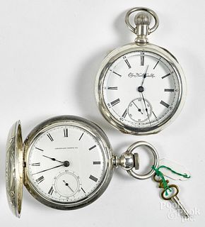 Two coin silver pocket watches