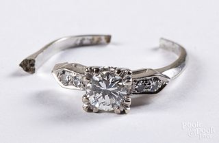14K white gold and diamond engagement ring