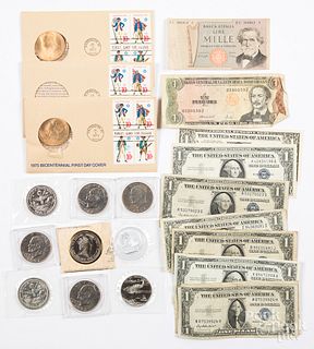 Coins and currency, to include Eisenhower dollars
