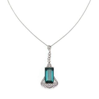 Tiffany & Co. 11.06ct Tourmaline & Diamond Platinu