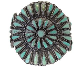 Zuni Turquoise & Sterling Silver Cuff Bracelet