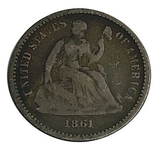 1861 Seated Liberty Half Dime Coin