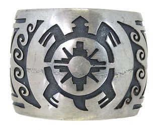 Hopi Traditional Sterling Silver Cuff Bracelet