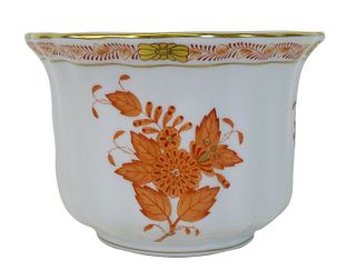 Herend Chinese Bouquet Rust Porcelain Cache Bowl