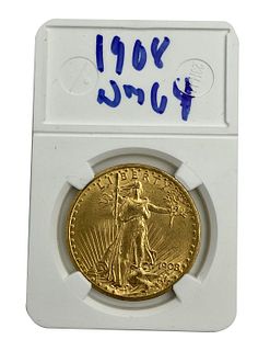 1908 St. Gaudens $20 Double Eagle Gold Coin